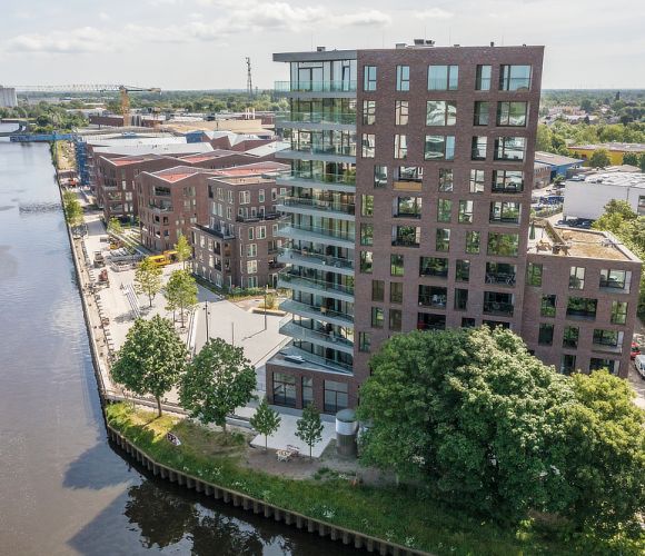 Freytag & v.d. Linde Neubau Wohnanlage Turm & Riegel Luftaufnahme Olödenburg